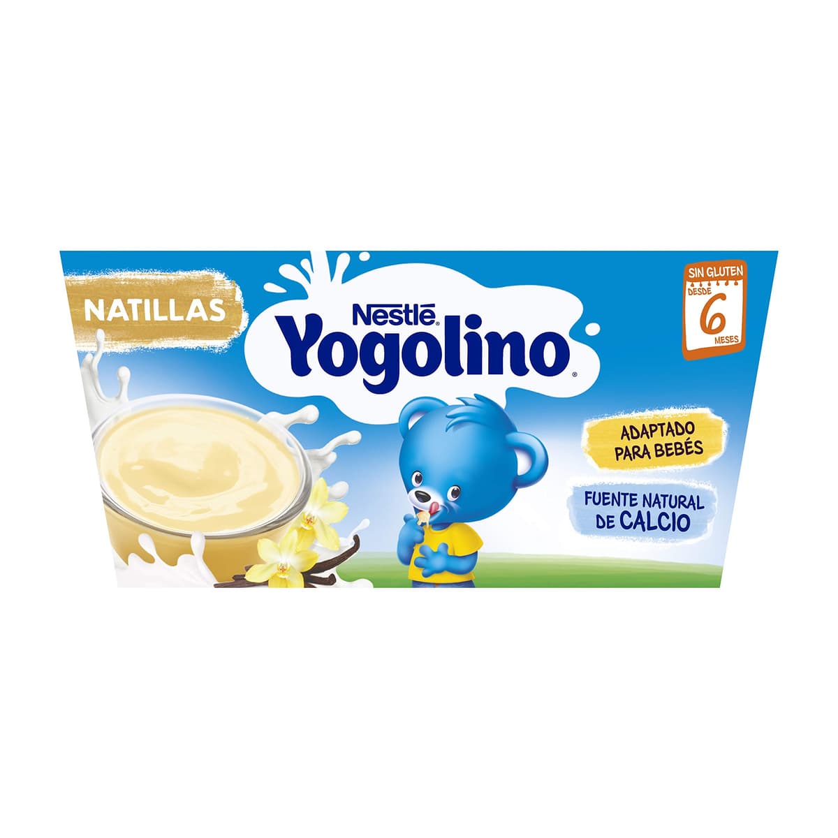 YOGOLINO NESTLÉ natillas sabor vainilla sin azúcar añadido, desde 6 meses, Pack de 6 (4x100g), Fórmula mejorada — view 5