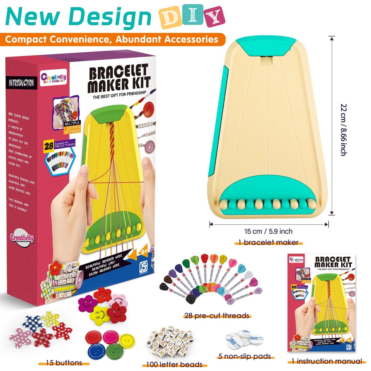 TingingYuli Arts & Crafts for Kids Ages 8-12, Friendship Bracelet Making Kit for Girls, Jewelry Making Kit, Gifts for Kids Age 6-12 (Blue) — view 3