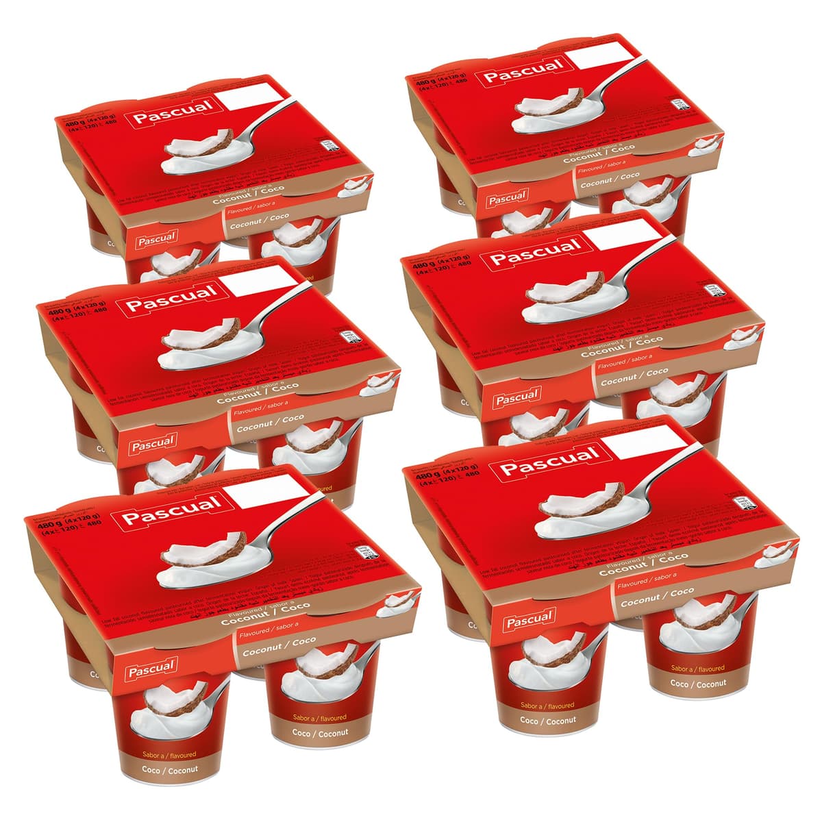 Pascual - Yogur Original Sabor Fresa - Plátano. Caja de 6 Pack de 4 x 120g. Total 24 uds. — view 4