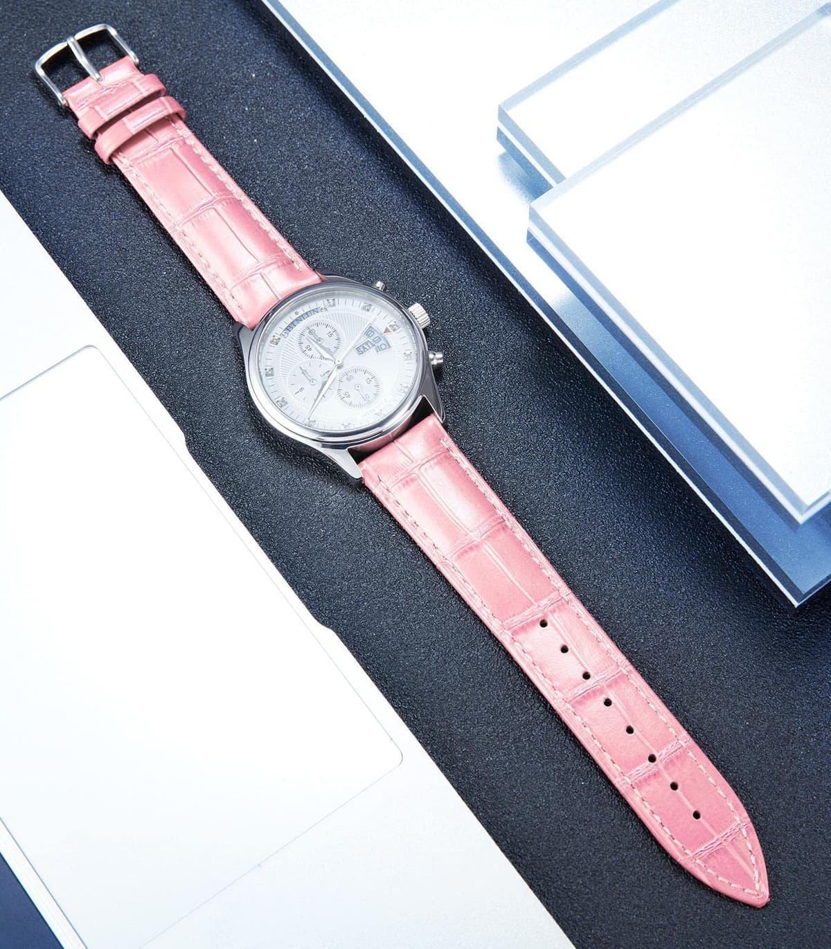 BINLUN Quick Release Leather Watch Straps Replacement Watch Bands Smart Watch Strap Crocodile Pattern in 10 Colors 13 Sizes with Silver/Gold/Rose-Gold Buckle for Men Women(10mm-24mm) — view 167