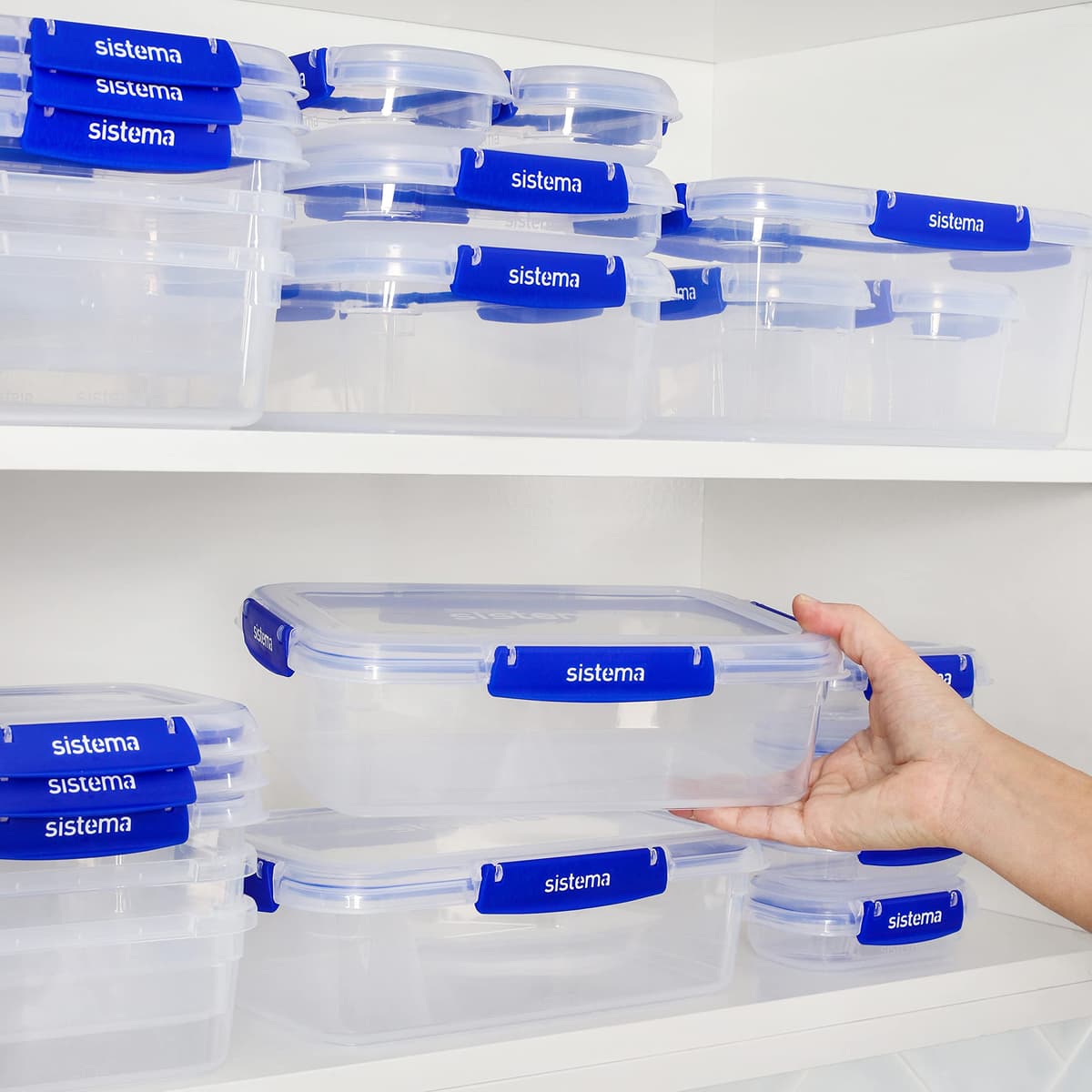 Sistema KLIP IT PLUS Leakproof Food Storage Containers | 2.2 L | AirtightStackable & Nestable Meal Prep Containers with Lids | School Lunch Boxes | 3 Count — view 7