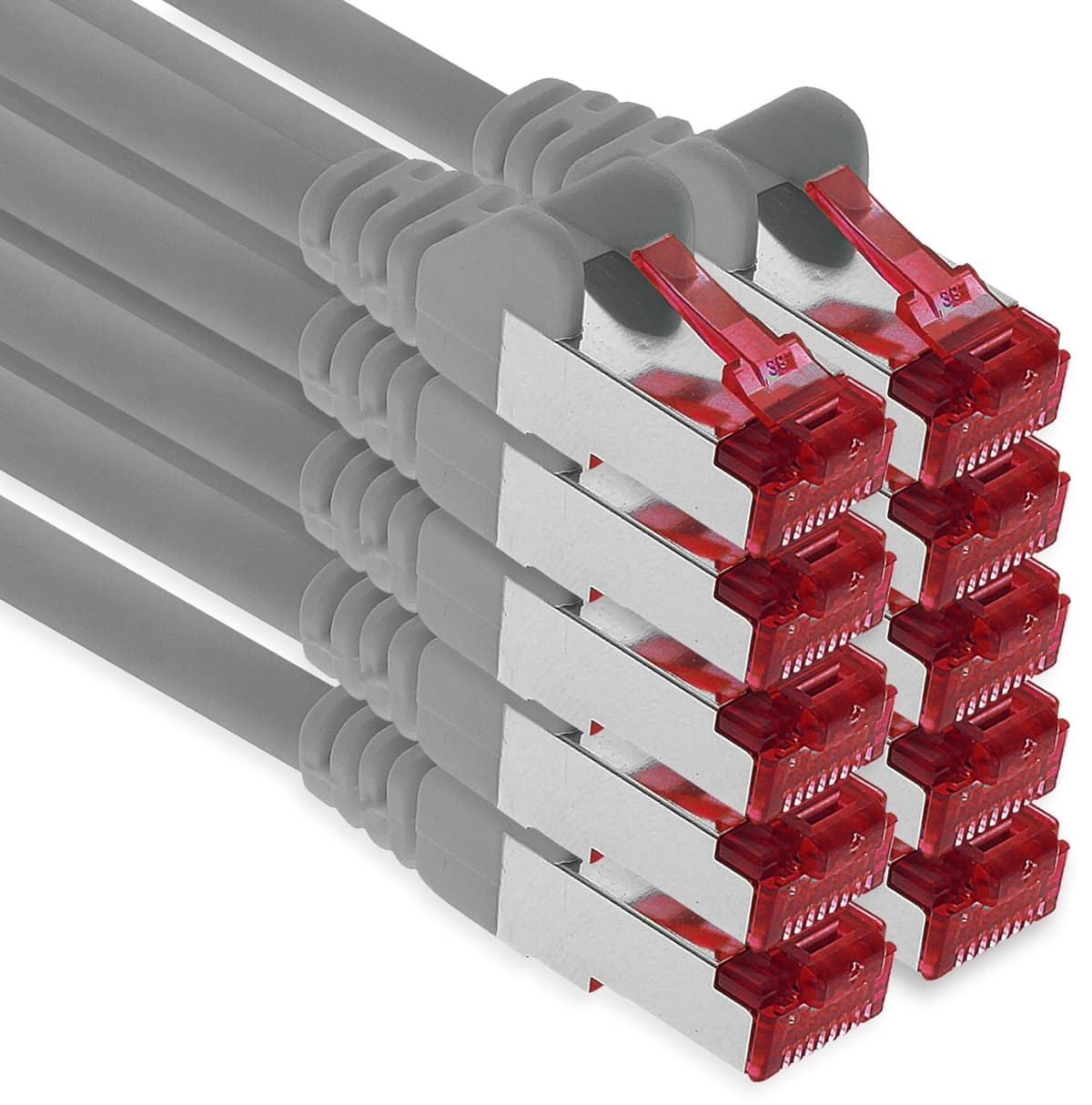 1aTTack.de - 1x 10m CAT6 patch cable S/FTP PIMF shielding CAT.6 RJ45 network cable Ethernet cable DSL LAN router switch modem patch panel - blue - 1 piece — view 19