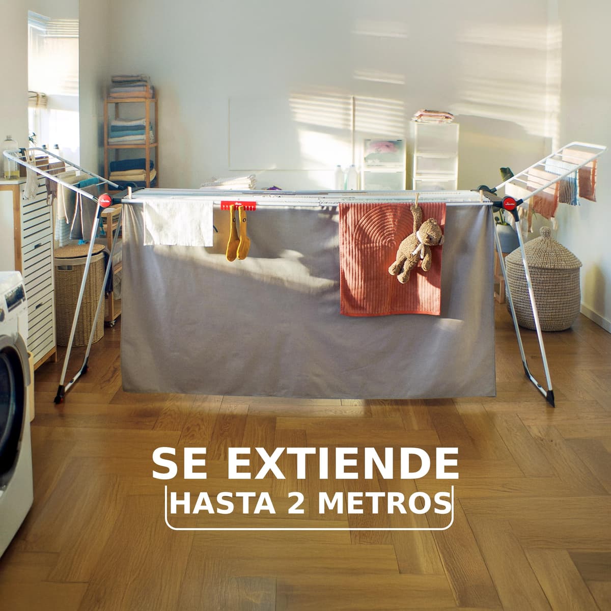 Vileda Infinity Flex | Tendedero Grande y Extensible | Tendedero de Acero y Aluminio | Ya montado | Alas Altas — view 2