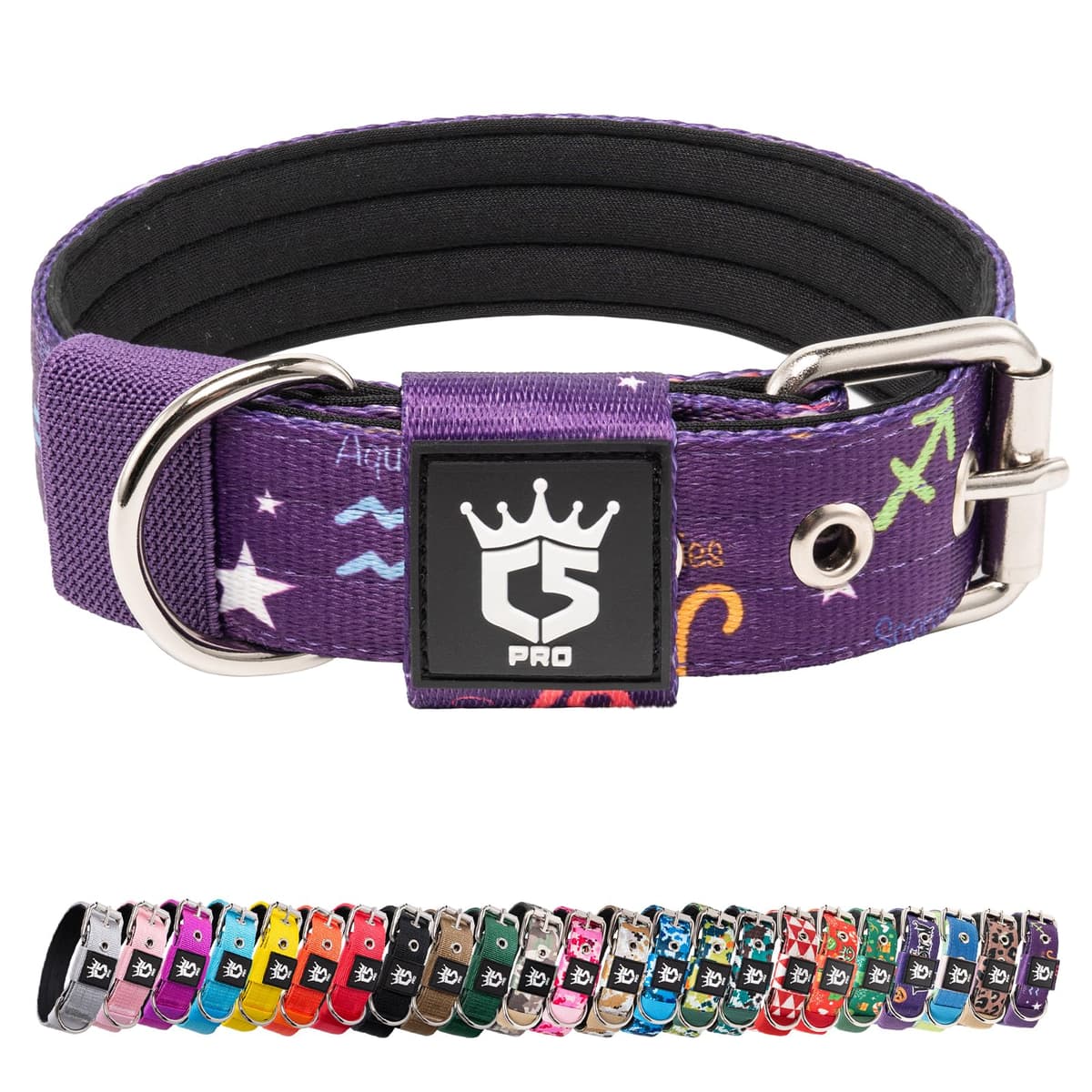 TSPRO Collar Táctico para Perros Ajustable, Collares con Broche de Metal Robusto, de 3,8 cm de Ancho, Duradero y Cómodo para Perros Medianos y Grandes (Negro M) — view 10