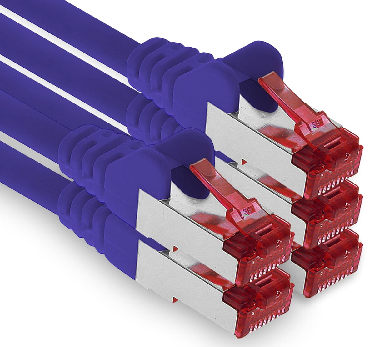 1aTTack.de - 1x 10m CAT6 patch cable S/FTP PIMF shielding CAT.6 RJ45 network cable Ethernet cable DSL LAN router switch modem patch panel - blue - 1 piece — view 14