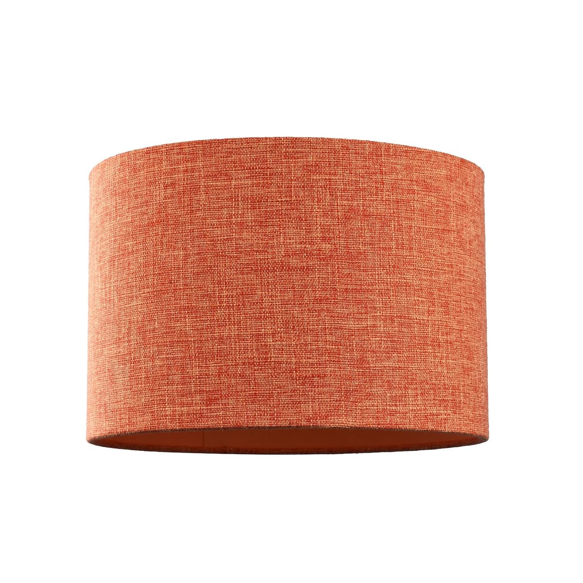 Contemporary and Sleek 12 Inch Rustic Orange Linen Fabric Drum Lamp Shade 60w Maximum | 30cm Diameter | for Table Lamp or Pendant by Happy Homewares