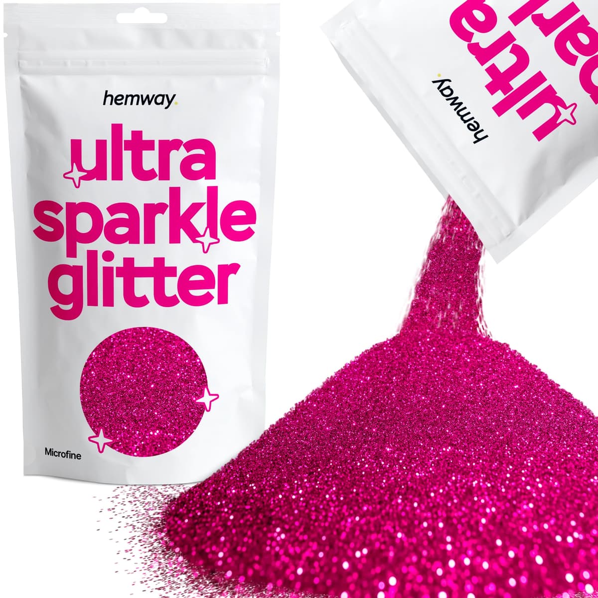 Hemway Ultra Sparkle Glitter Baby Pink Iridescent 100g Fine | Glitter for Arts & Craft, Makeup, Nail Art, Crafting, Card Making, Sparkle Decoration — view 168