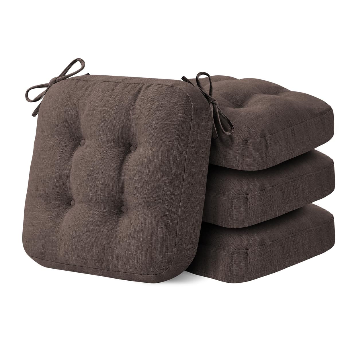 Chair Cushions, Memory Foam Dining Chair Cushions, Tufted Indoor Chair Pads, Set of 4, 16.5' x 16.5' x 3.5', Beige — view 15