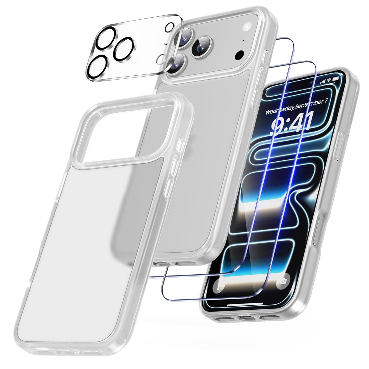 FLLAO 4 en 1 Funda para iPhone 15 con 2 Protector Pantalla y 1 Protector Lente Cámara, [Almohadilla de Aire integrada] Antigolpes Antiarañazos Carcasa 6,1 Pulgadas, Transparente — view 85