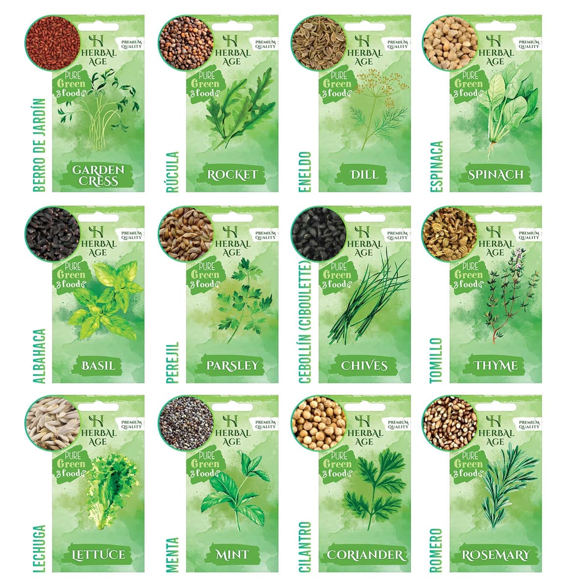 12 Variedades De Kit Plantas Aromáticas – 8700 Semillas Urbano Para Cultivar De Hierbas Frescas En Casa Interior, Jardin – Semillas Lechuga, Albahaca, Perejil – Regalos Originales Para Mujer y Hombre — view 3