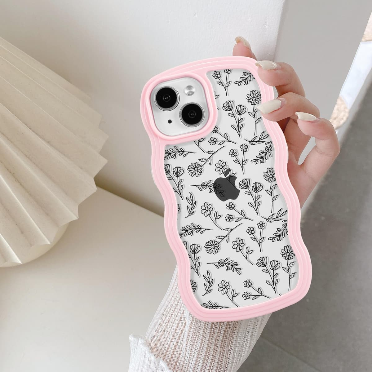 QLTYPRI Compatible with iPhone 11 Case, Cute Curly Wave Frame Clear Case for Girls Women, Transparent Soft Silicone TPU Bumper Shockproof Protective Phone Cover for iPhone 11 - Purple — view 10