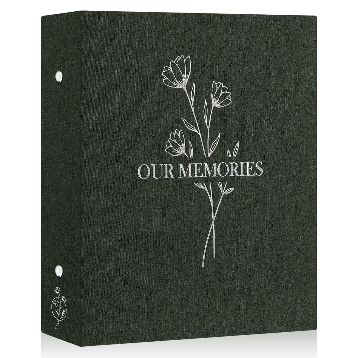 Lanpn Lino Album de Fotos 10x15 600, OUR MEMORIES Tapa Dura Grande Album para Photos Bolsillos Verticales Horizontal Azul — view 35