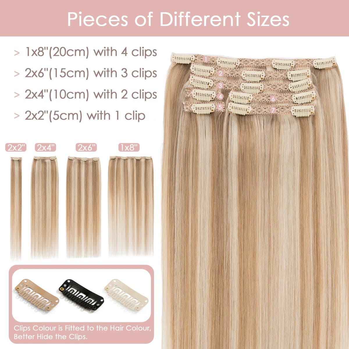 Silk-co 10inch Hair Extensions Clip in Hair Extension Human Hair #04 Medium Brown -Basic Thickness-Thin Weft- 8 Pieces Real Remy Straight Hair Extensions[50g] — view 95