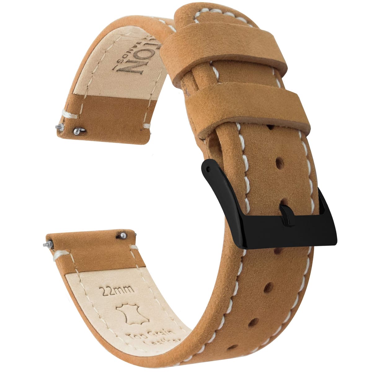 BARTON Quick Release - Top Grain Leather Watch Band Strap - Choice of Colour & Width - 16mm, 18mm, 19mm, 20mm, 21mm 22mm, 23mm or 24mm — view 8