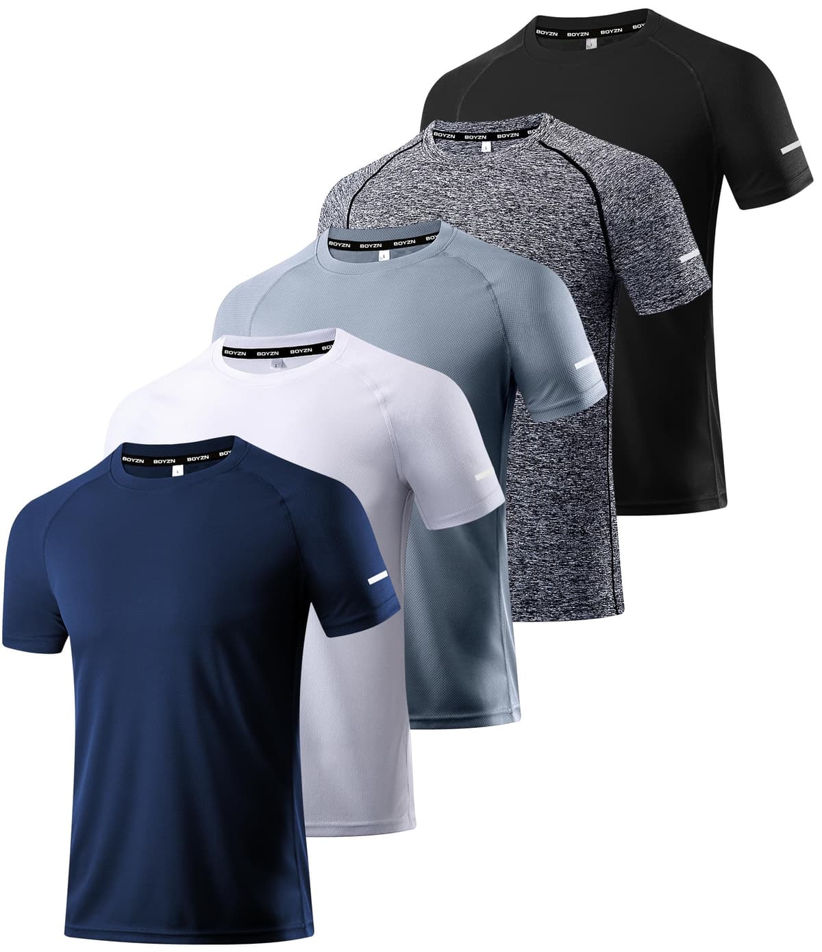 Boyzn 1, 3, 5 or 7 Pack Men's Workout Running Shirts, Dry Fit Moisture Wicking T-Shirt, Gym Athletic Short Sleeve Tee Shirts — view 34