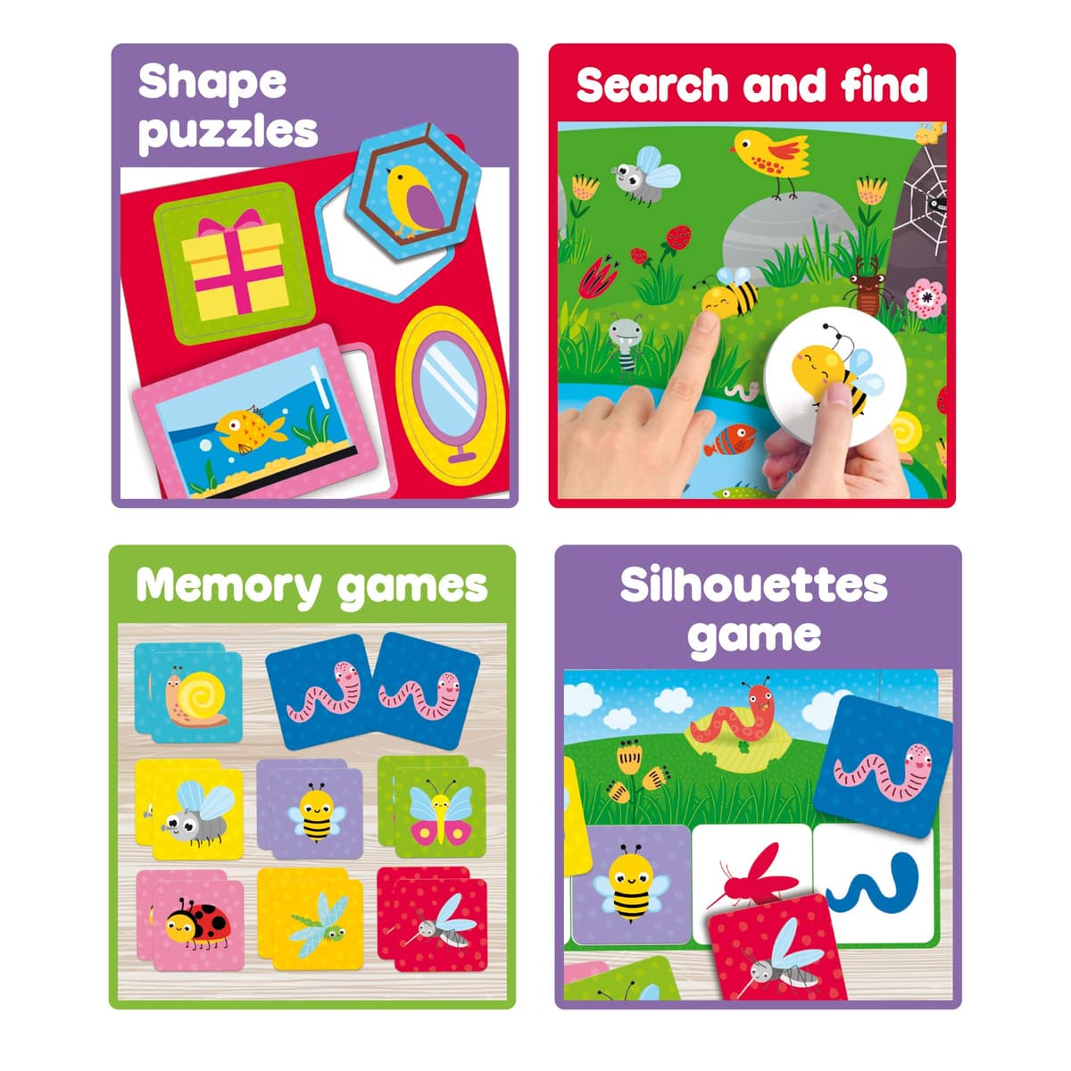 Lisciani - CAROTINA BABY - Collection of 10 Educational Games for Children from 2 to 4 Years - Balance Tower, Puzzle, Memory, Colours, Tombola and much more - Complete Game Kit — view 4