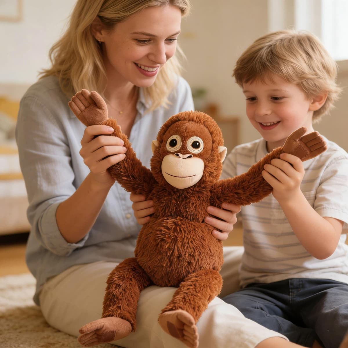 Punch Monkey Plush – 40cm Large Orangutan Soft Toy, Eco-Friendly & Washable, Realistic Cuddly Monkey Plush for Kids, Safe & Soft — view 2
