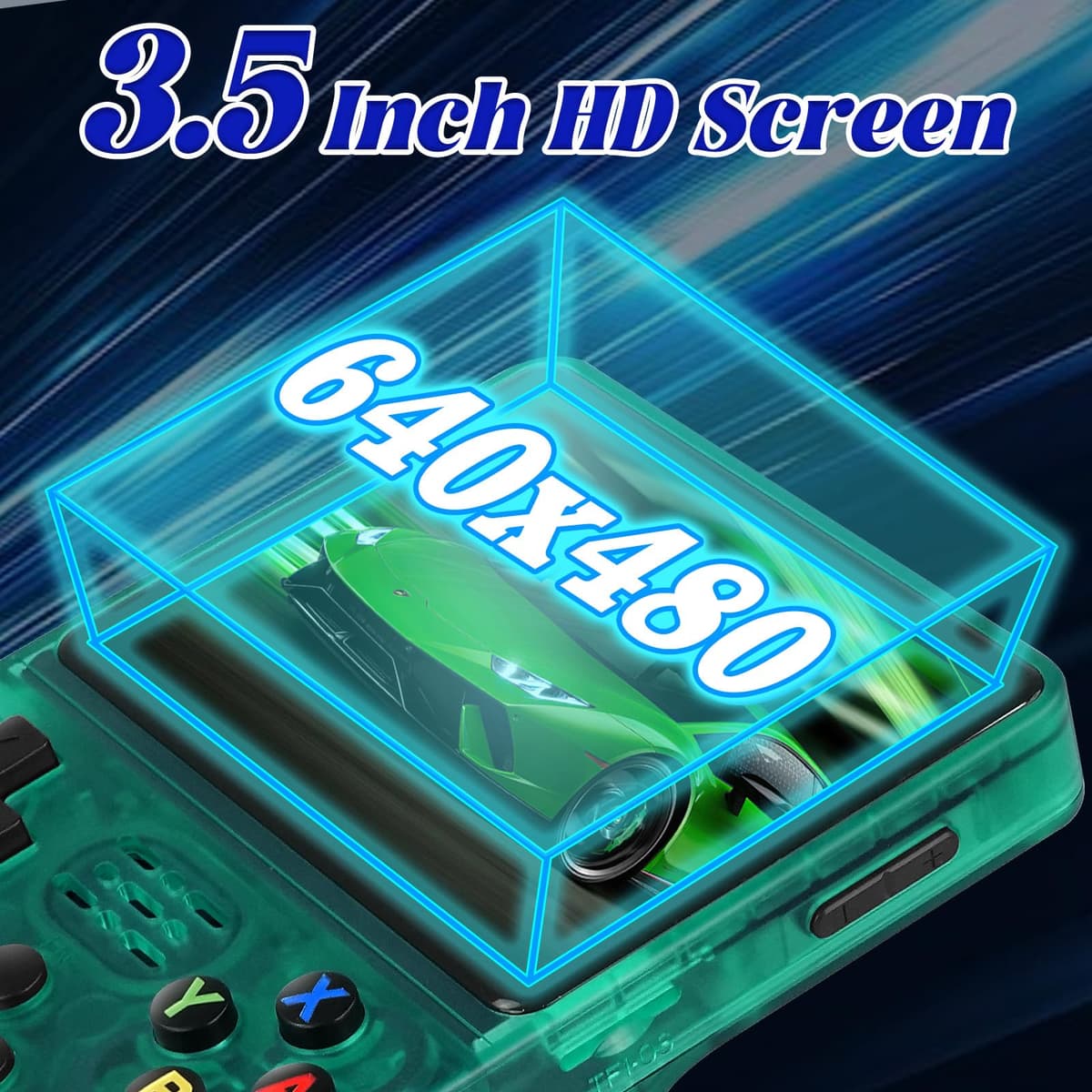 R36S Retro Handheld Video Game Console -Linux System,3000mAh Battery,3.5 Inch Screen,64G TF Card,20000+ Classic Games,Portable Game Console for Present to Give Friends for Christmas-Green — view 2