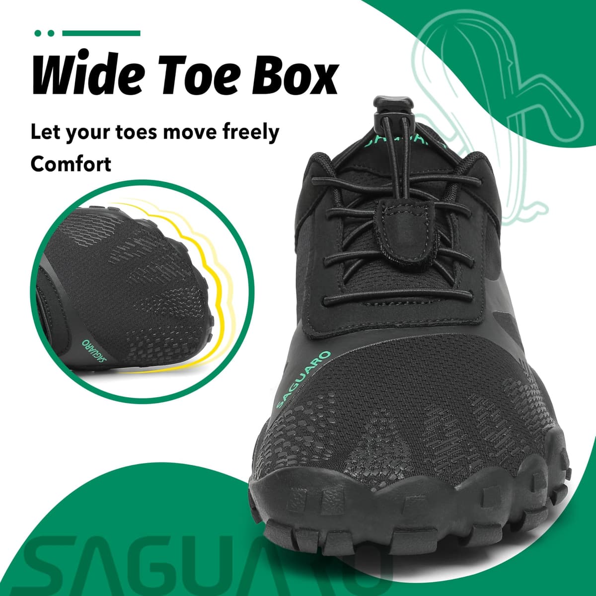 SAGUARO Versátil Minimalistas Zapatillas Ligeras Flexibles para Exterior Interior - Gym Asfalto Playa Montaña, Unisex-Adulto — view 4