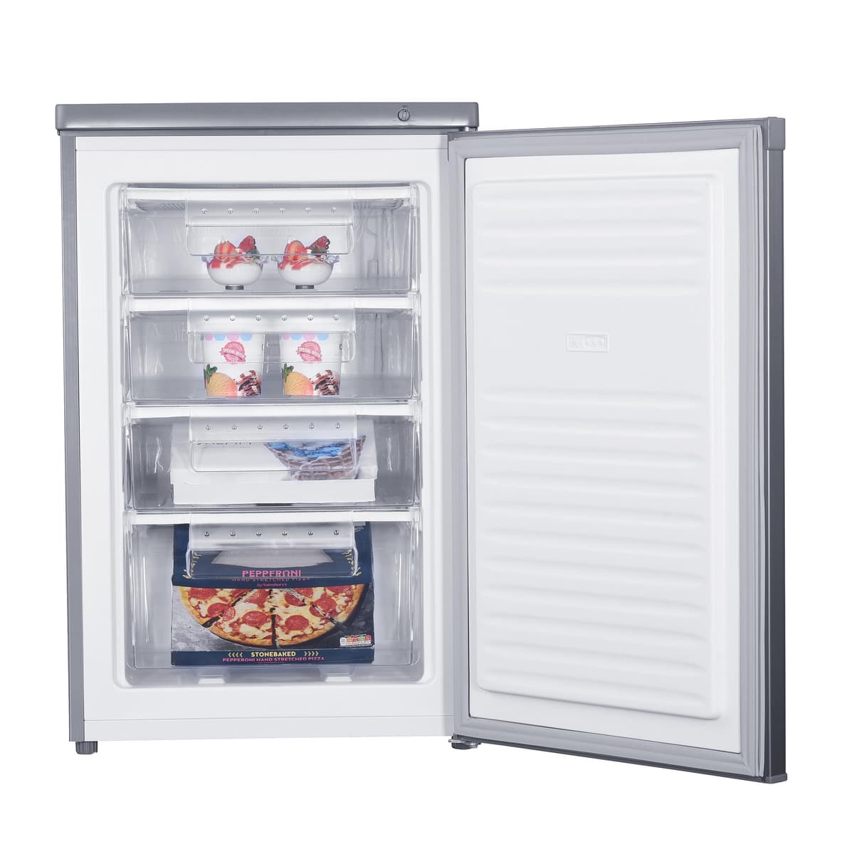 HADEN 85L Under Counter Freezer - 55cm, Manual Defrost, 4 Draws - Mechanical Temperature Control - Silver Freestanding Freezer — view 4