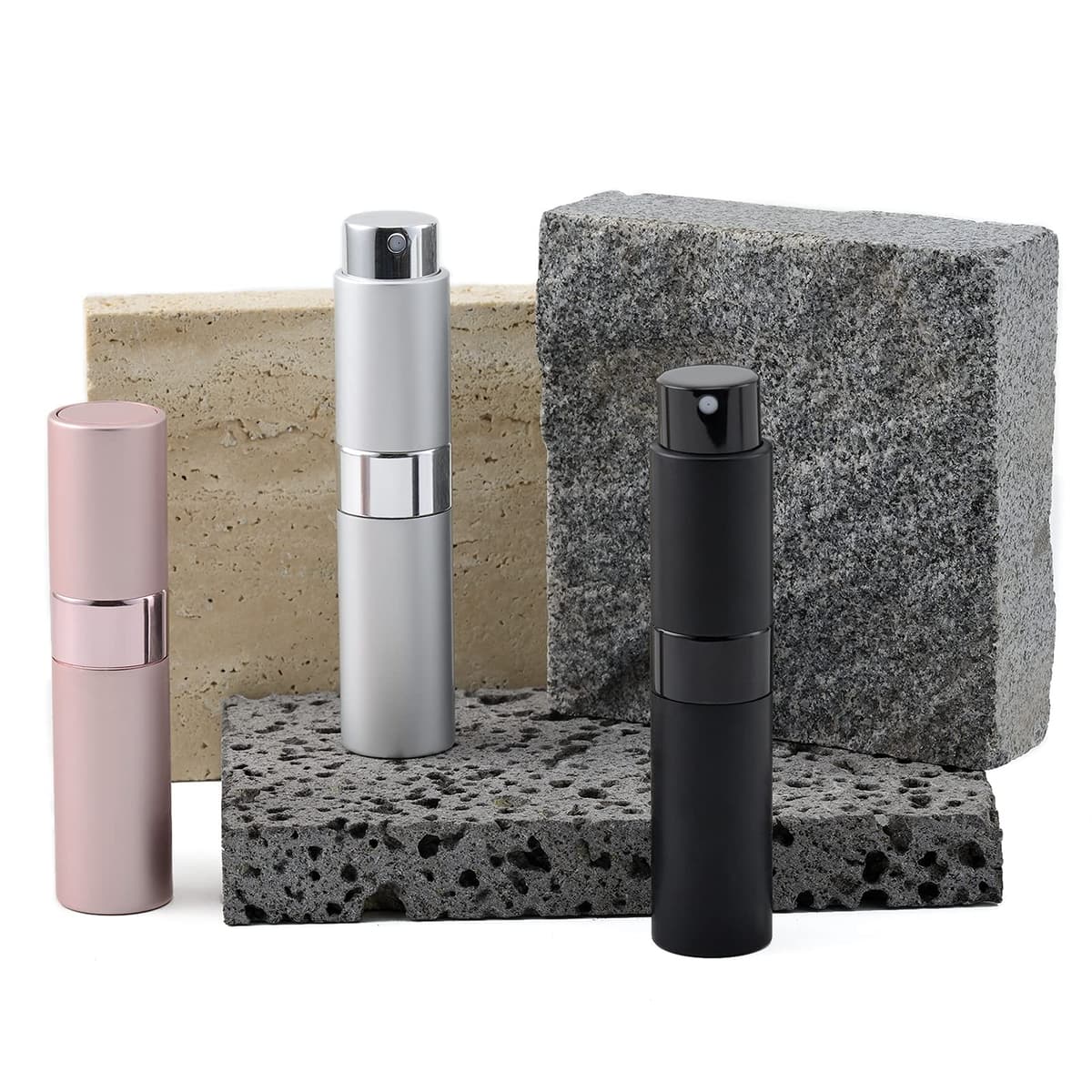 Toureal Travel Perfume Atomiser Refillable - Mini Aftershave Spray Bottle - Small Glass Fragrance Atomizer for Women - Portable Empty Cologne Refill Pump Dispenser for Men Pink 3Pcs — view 4