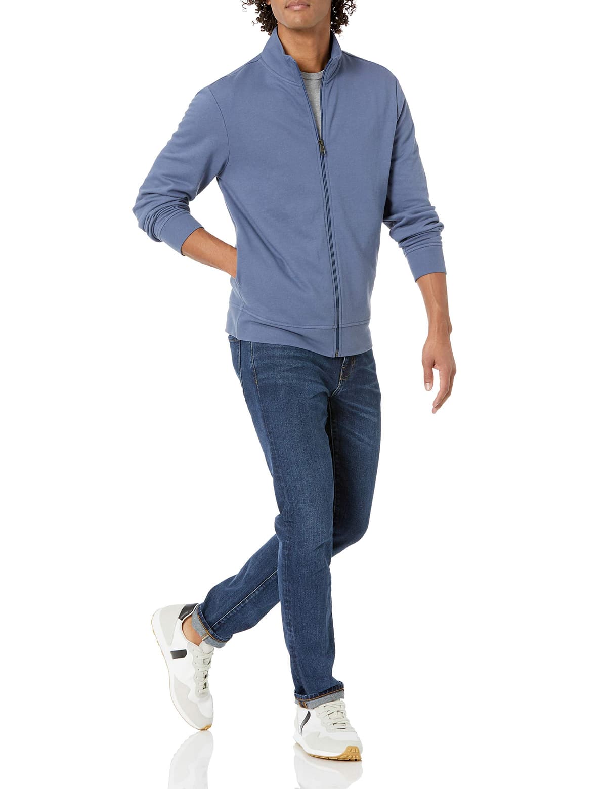 Amazon Essentials Sudadera Ligera de Felpa con Cremallera Completa y Cuello Perkins Hombre — view 4
