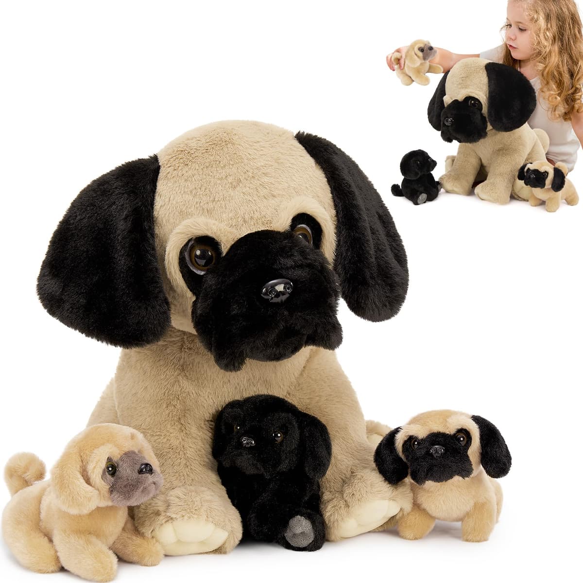 MorisMos Big Spider Teddy Soft Toy, 40cm Large Black Spider with 3 Cuddly Baby Inside, Giant Fluffly Stuffed Animal, Realistic Kawaii Plush Gift for Kids Birthday — view 38