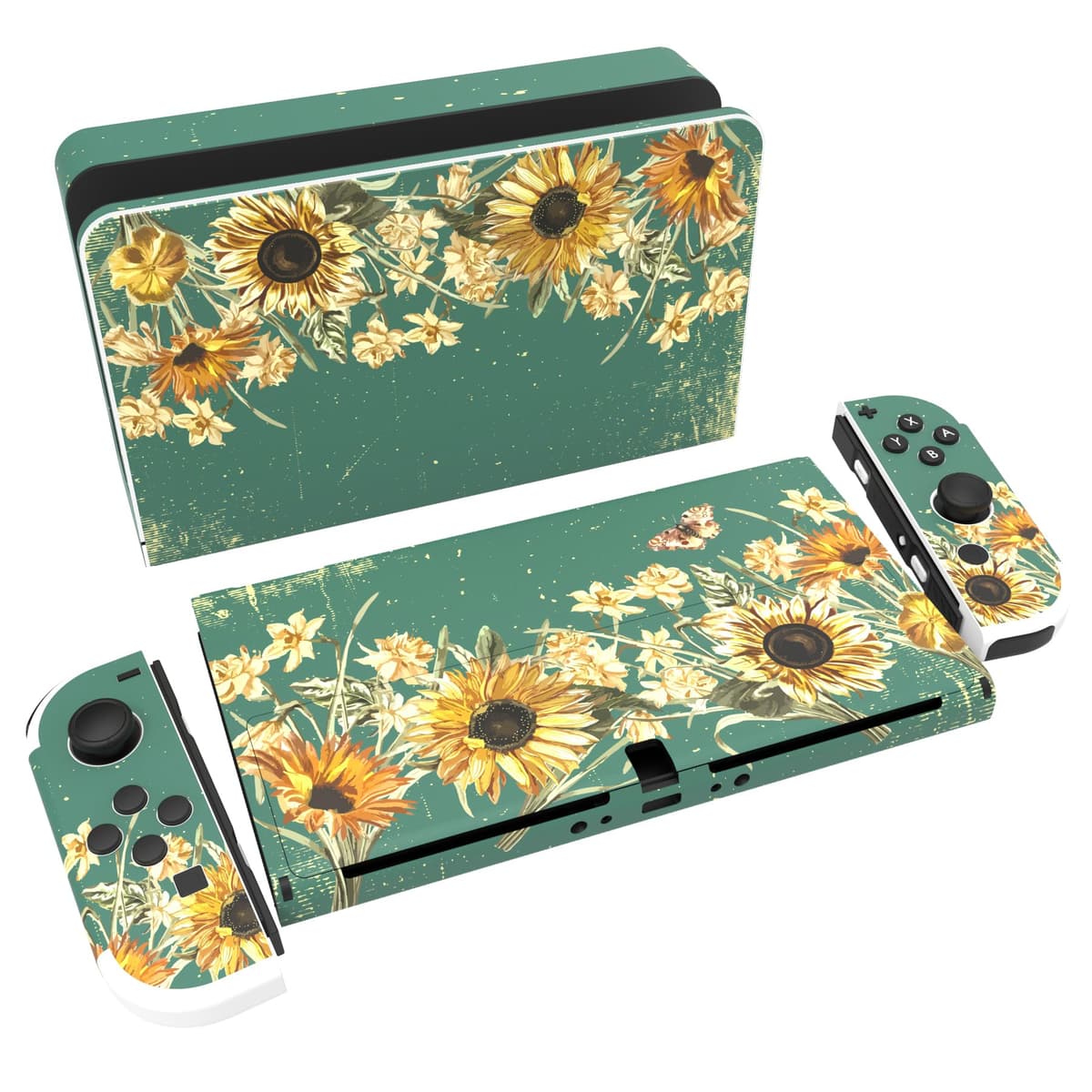 playvital Full Set Protective Stickers for Nintendo Switch OLED Model, Customized Vinyl Decal Skins for Switch OLED Console & Joycon & Dock & Grip - Nebula Galaxy — view 39