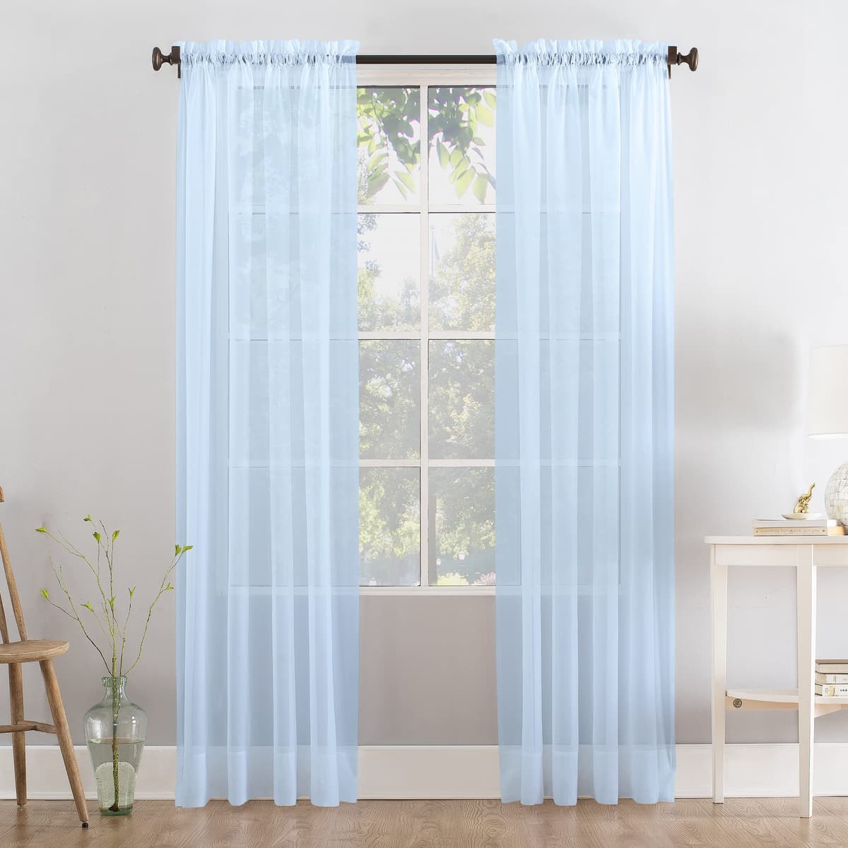 Megachest a pair of slot top voile curtains (Pure White, 56" wideX81 drop 2 Panels) — view 12