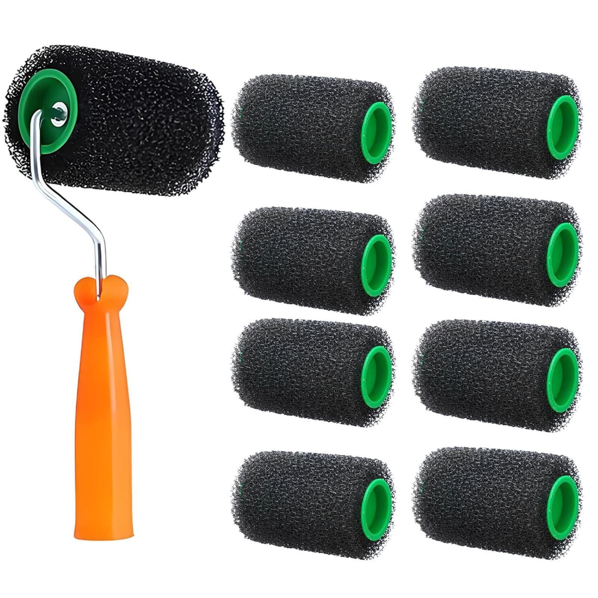 Wall Paint Roller, Painting Roller Tool Kit, 10 Piece Applicator Set, Hand Tools with Replacement Covers, Ideal for Home Improvement Projects, 10.63x3.54x5.31 inches