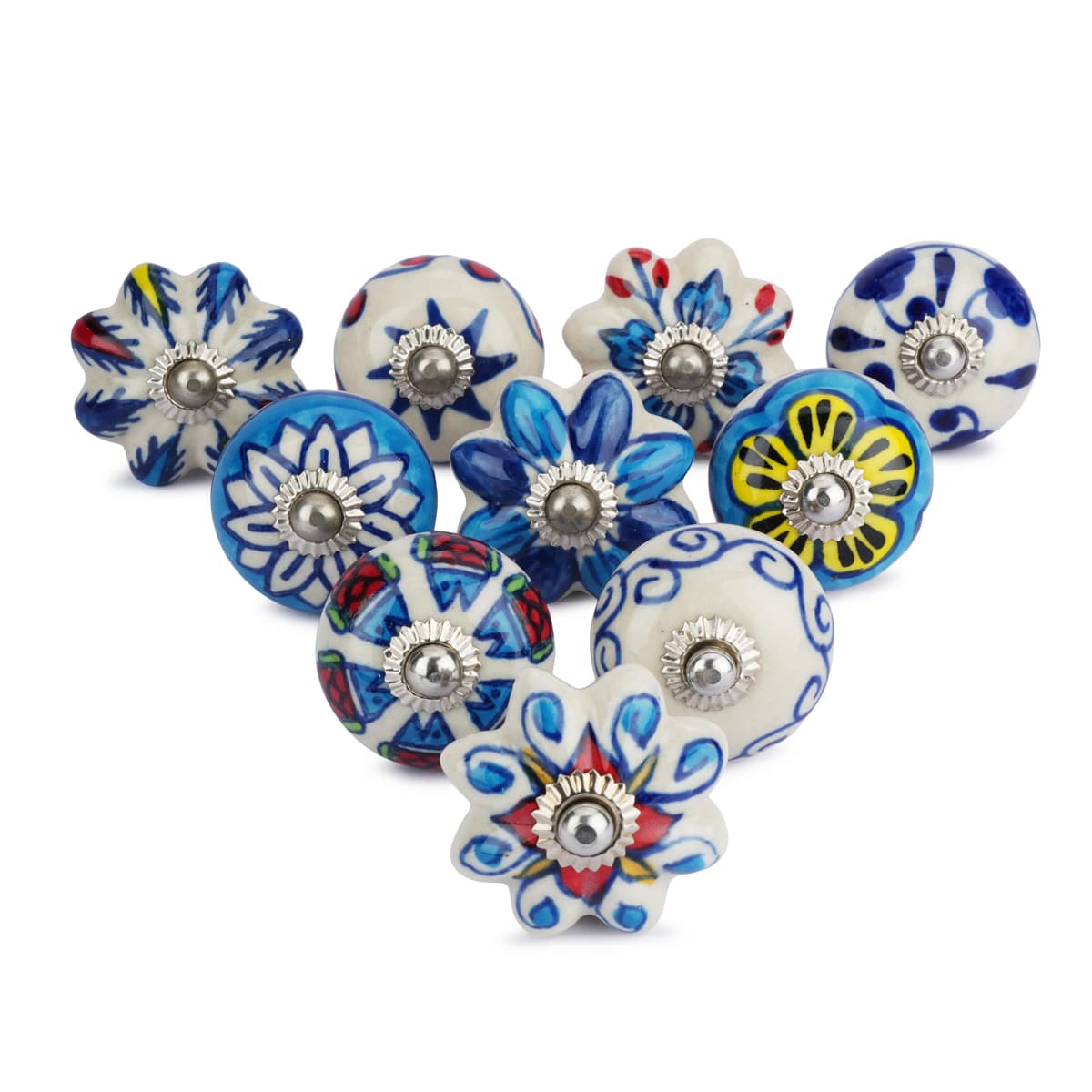 Ajuny Vintage Juego de 20 Pomos de Cerámica Blanca para Cómoda Cajón Armario Cocina Moderna Baño y Dormitorio Tiradores Decorativos Hechos a Mano — view 19