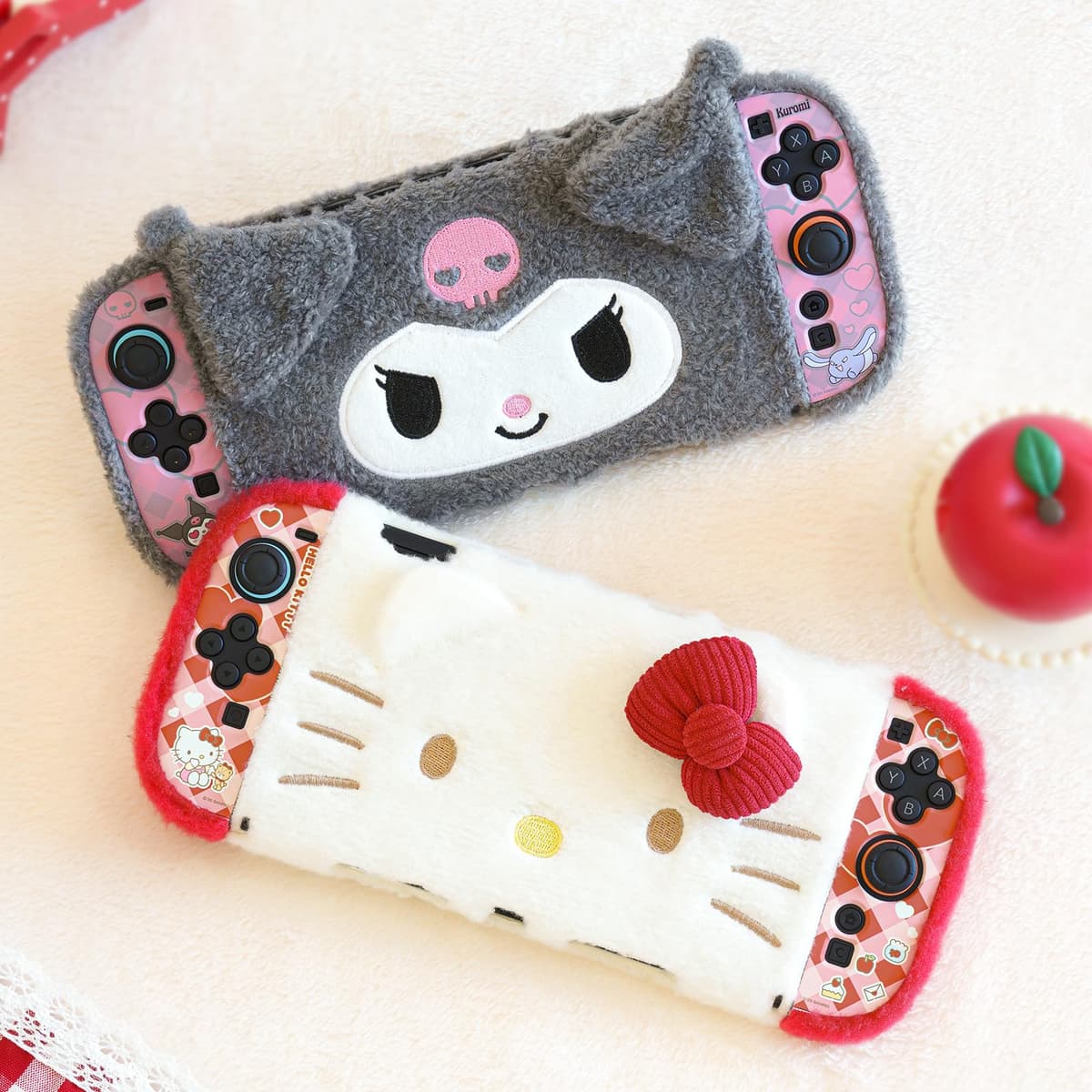 Kuitmor Cute Plush Protective Case Compatible with Switch 2 (2025), Anti-Scratch and Shock-Absorption Hard PC Shell Cover for Switch 2 Game Console and Joystick Controller - KLM — view 7