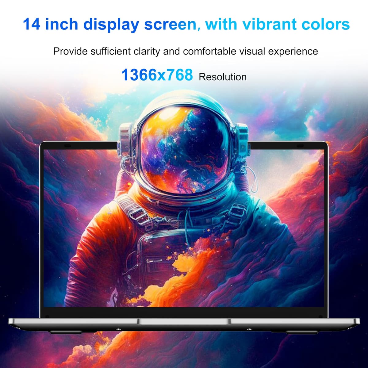 LEEDOW 14" Laptop PC 6 GB RAM,128 GB SSD, Laptop Computer Celeron N4000(Up to 2.6 GHz), HD Display,Portable Laptops for Moving Study & Travel — view 5