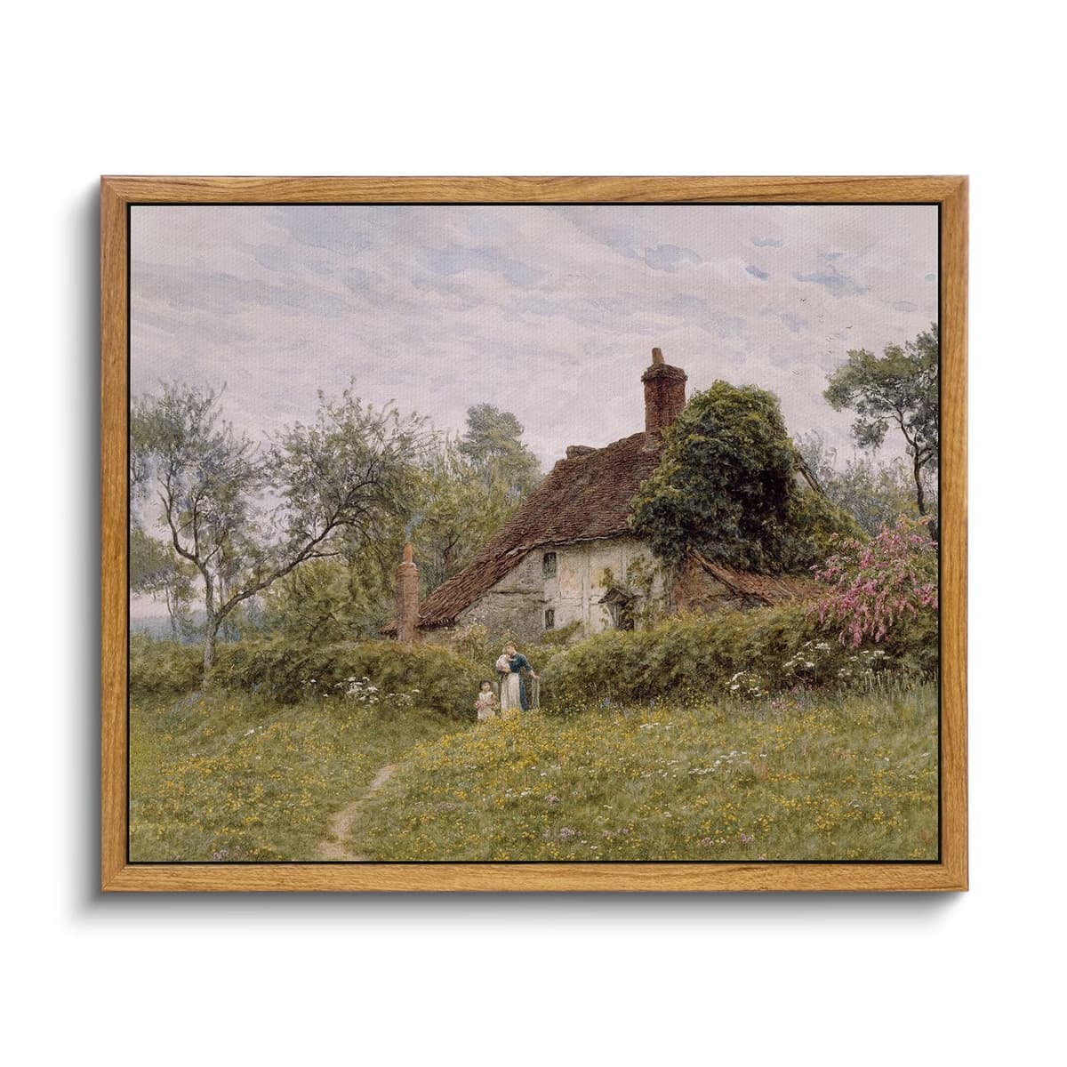 InSimSea Framed Canvas Wall Art, Meadow with Flowers Painting, Landscape for Living Room, Bedroom, Home, Bathroom Decor, 8x10 — view 199
