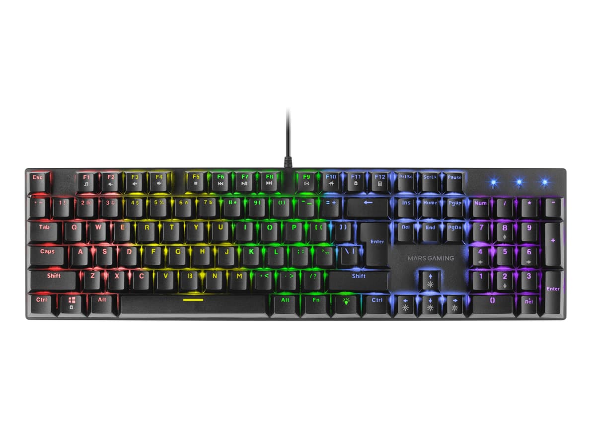 Mars Gaming MKPRO, US, Teclado Mecánico Gaming Completo, RGB Chroma, Switches Hot-Swap Mecánicos, Antighosting, Rueda de Control, Software, Multiplataforma, Switch Silent, Blanco — view 13