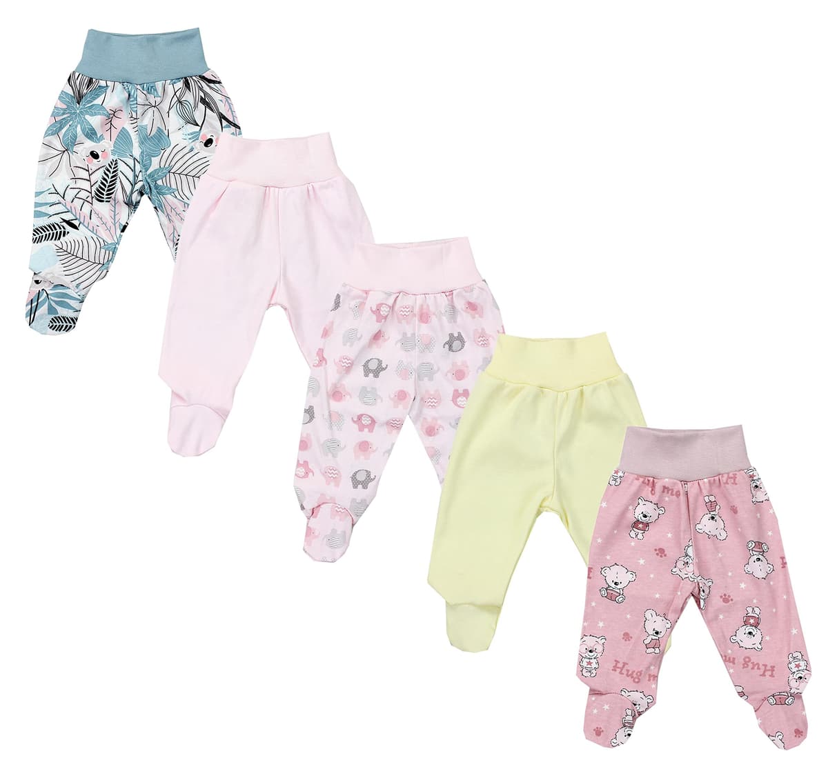 TupTam Pantalón con Pies de Bebé NIños NIña Pack de 5