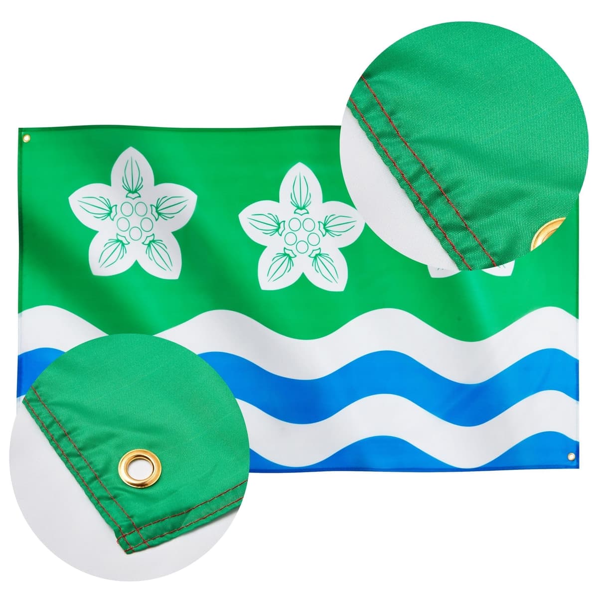 Runesol Cornwall Flag - 91x152cm, 3ft x 5ft, Cornish Flag, 4 Grommets, Eyelet in Every Corner, Premium Quality, Inside & Outside Use, Vivid Colours — view 114
