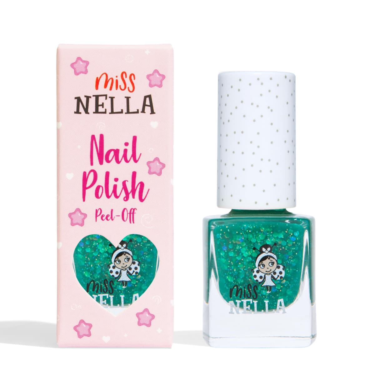 Miss Nella FIELD TRIPS- Esmalte especial para uñas con brillos para niños, fórmula despegable, a base de agua y sin olor