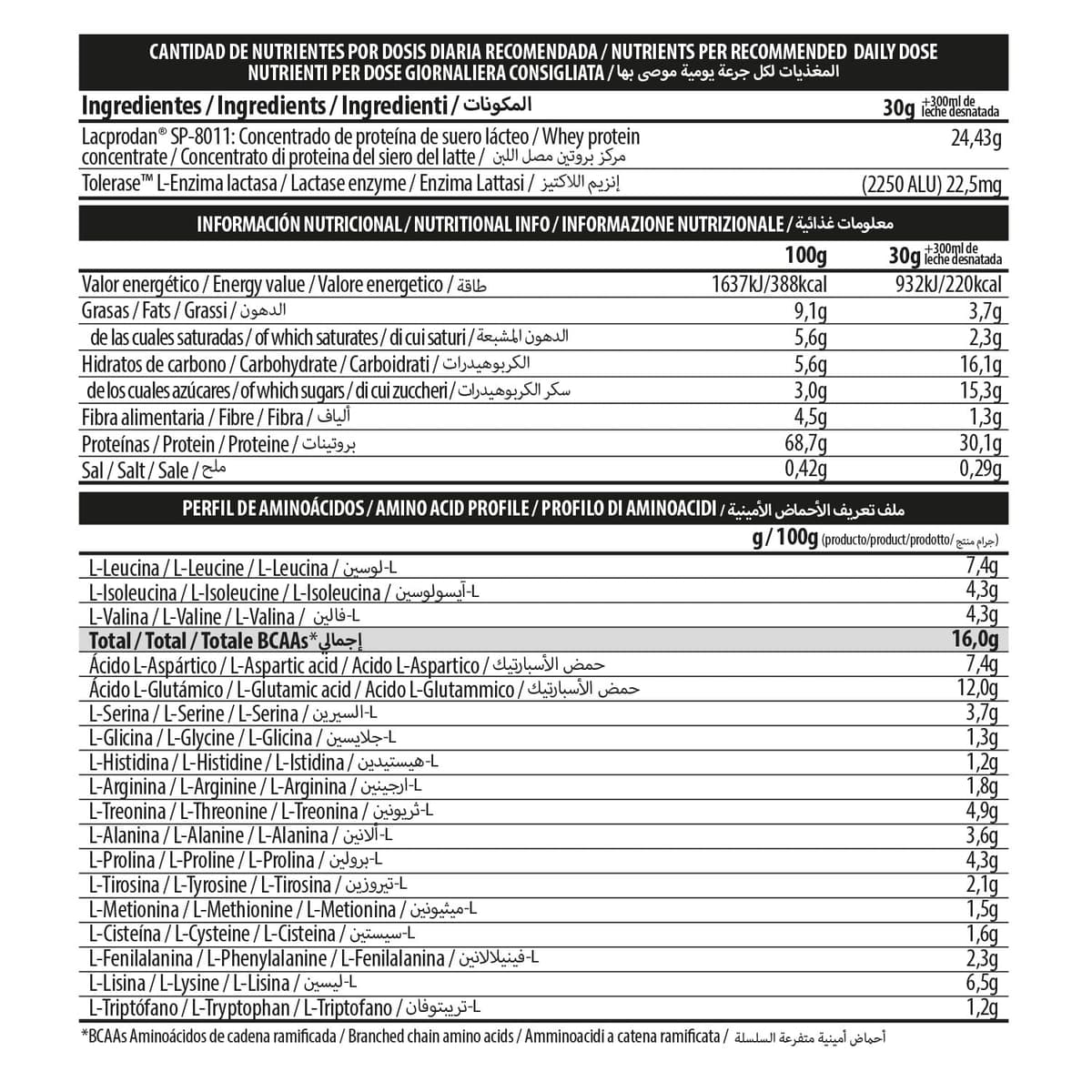 BIG - Proteinas Whey - Proteina en Polvo para Desarrollo de Masa Muscular y Recuperación - Materia Prima Premium - Whey Protein Sin Lactosa, Sin Azúcar, Sin Grumos (1Kg, Cacaolat) — view 7