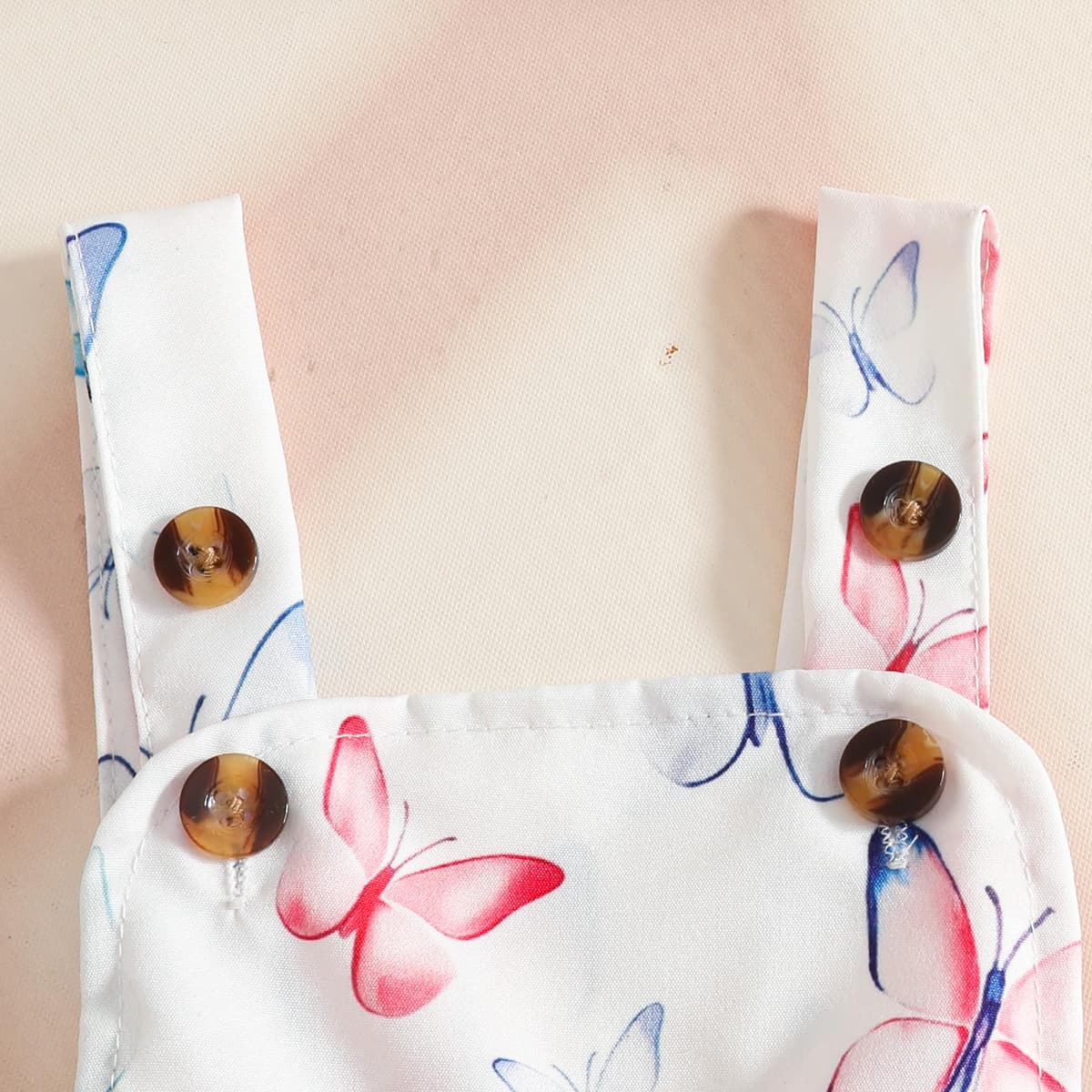 Conjuntos Falda Para Niña Recién Nacida Blusa de Manga Corta y Falda con Tirantes y Lazo Ropa de Verano Para Niña Bebé — view 6