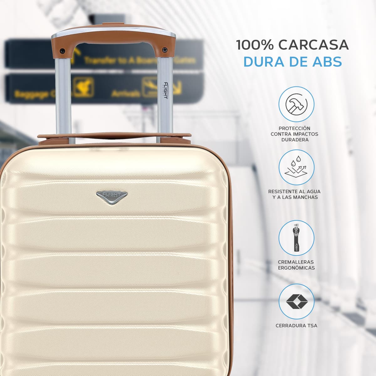 Flight Knight Rigido De Abs Ligero De 4 Ruedas Maletas Equipaje De Mano De Cabina Aprobado para Mas De 100 Aerolineas, Incluido Easyjet Y Tamano Maximo para Vueling Y Wizz Air 40x30x20cm — view 4