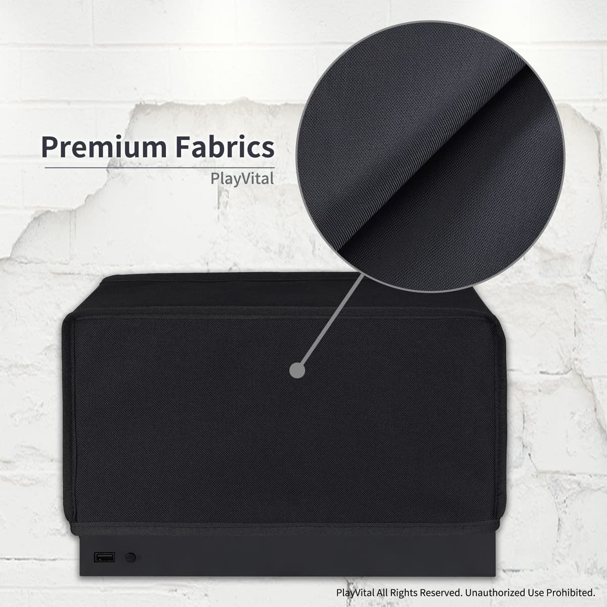 playvital Black Nylon Horizontal Dust Cover for Xbox Series X Console, Soft Neat Lining Dust Guard, Anti Scratch Waterproof Cover Sleeve for Xbox Series X Console — view 4