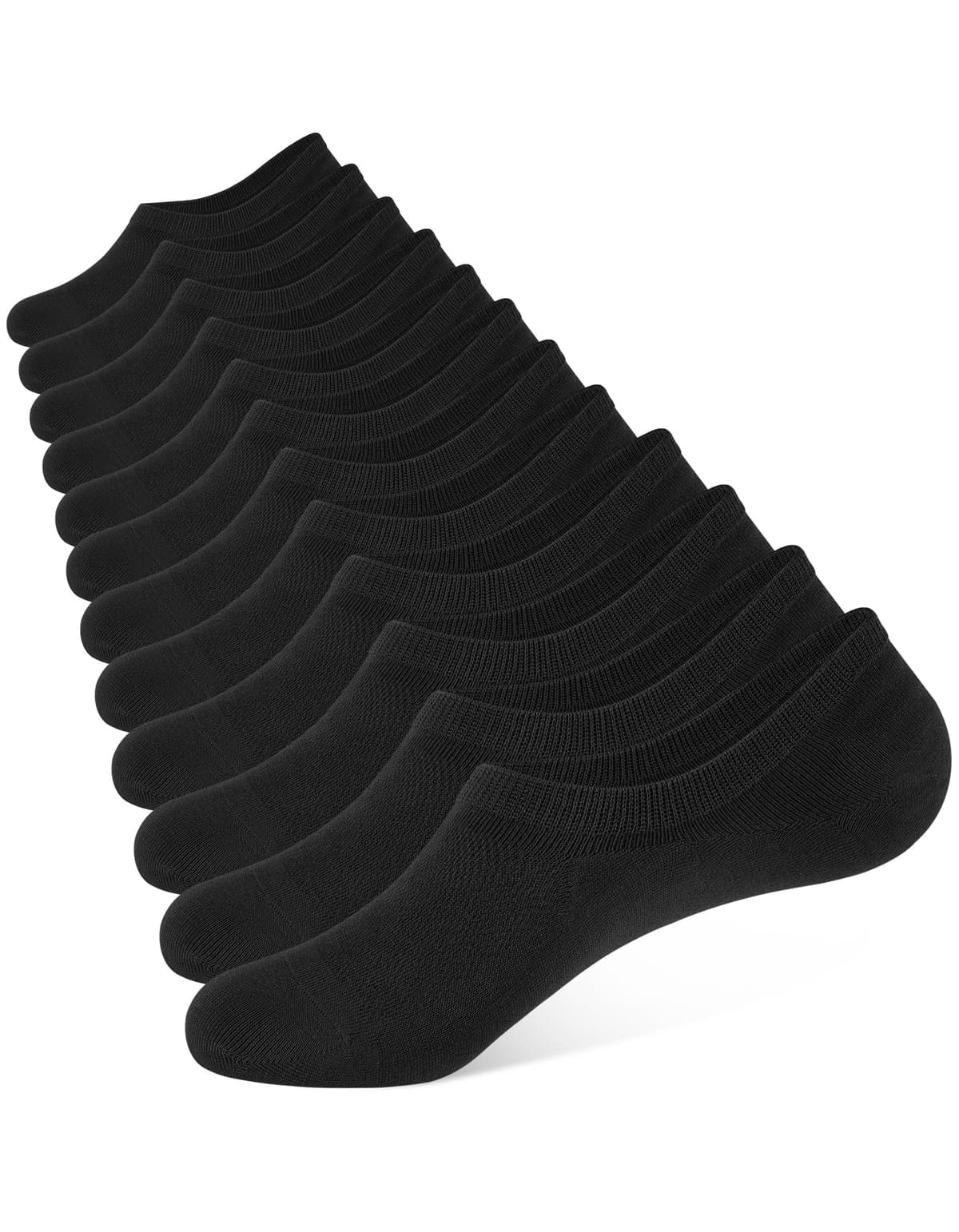 CLOSEMATE 6 Pares Calcetines Invisibles Pinkies Hombre Mujer Verano Tobilleros de Algodón Transpirables Cortos Antideslizantes Silicona Bajos Blancos Negros Gris — view 10