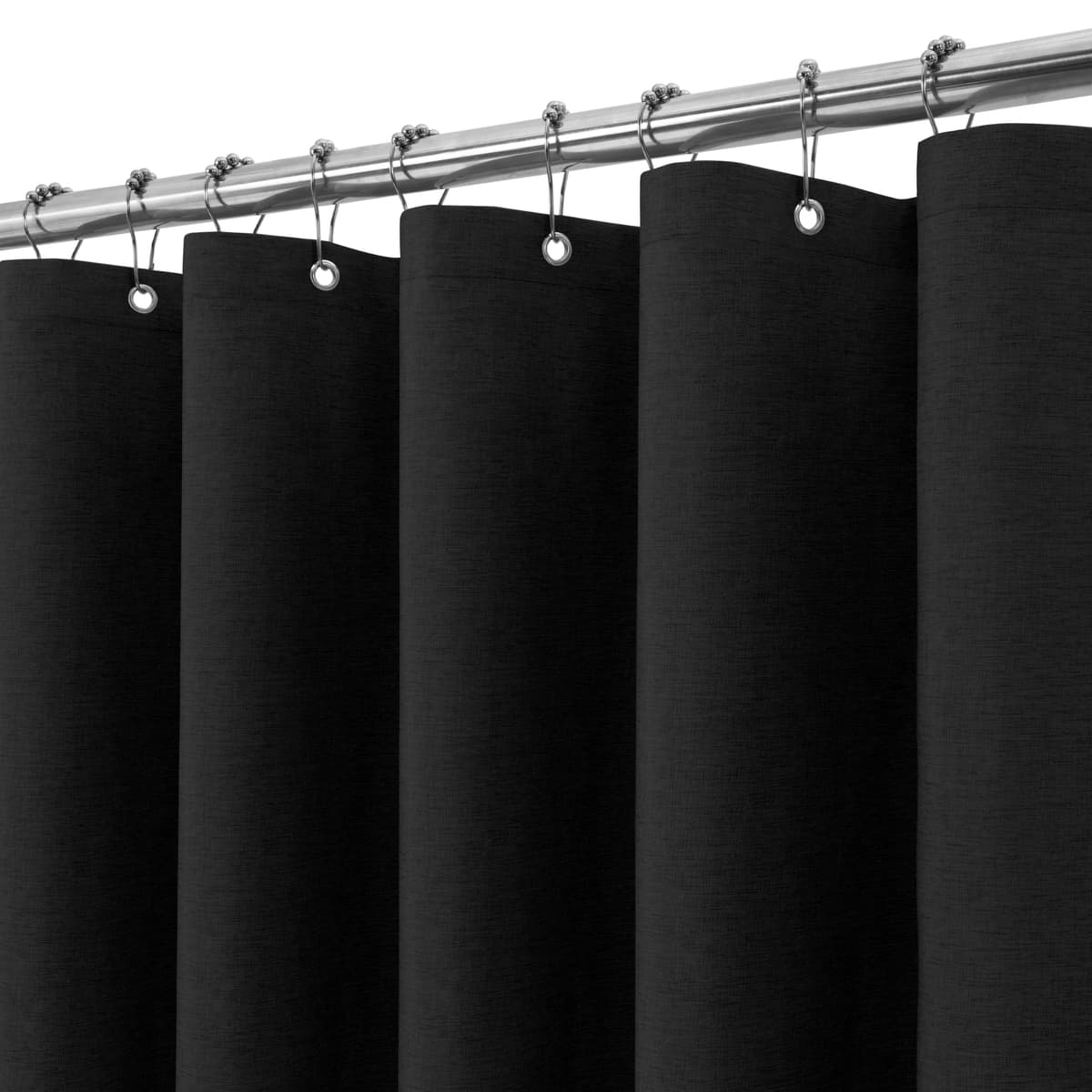 Cortina de Ducha para Baño Impermeable con Ganchos de Metal Cortina de Ducha de Tela Waffle Cortina de Baño Resistente y Antimoho para Bañera o Cabina - 152 x 182 cm (Blanco) — view 12
