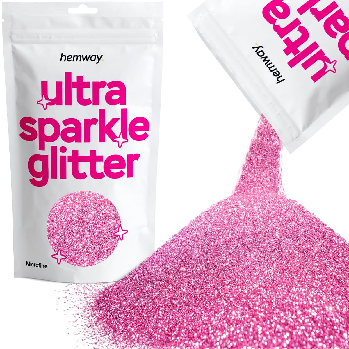 Hemway Ultra Sparkle Glitter Baby Pink Iridescent 100g Fine | Glitter for Arts & Craft, Makeup, Nail Art, Crafting, Card Making, Sparkle Decoration — view 135