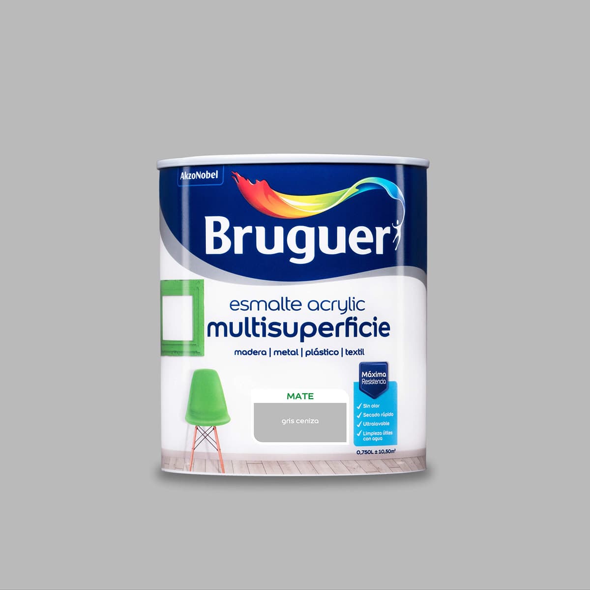 Bruguer Acrylic Multisuperficie Esmalte al agua Satinado - Pintura 750 mL, Blanco Permanente — view 65