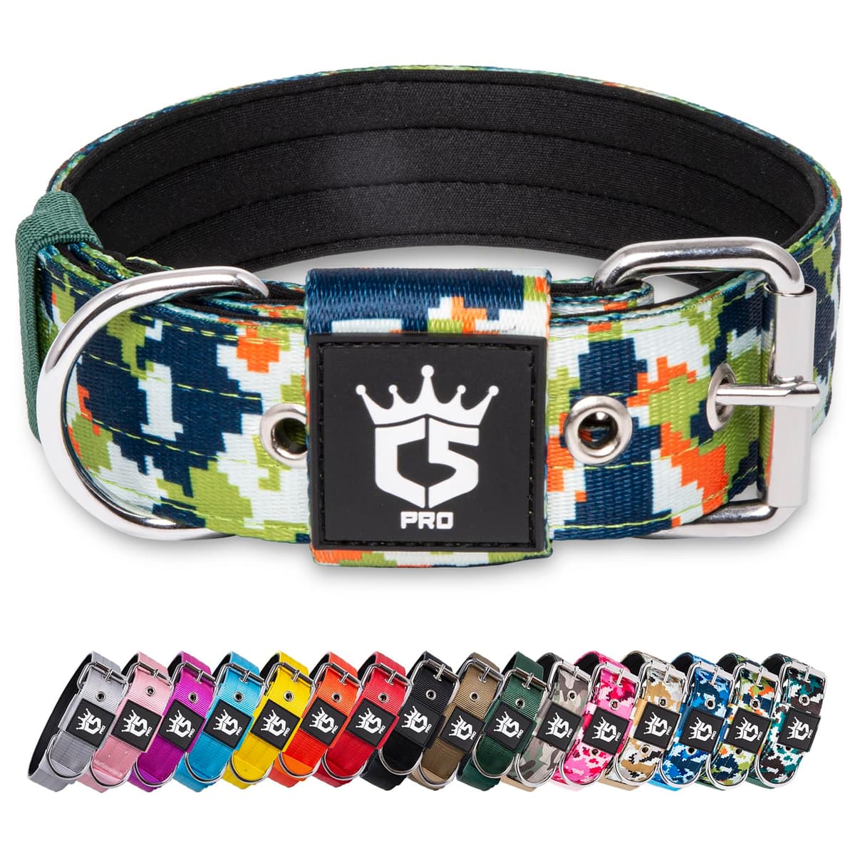TSPRO Collar Táctico para Perros Ajustable, Collares con Broche de Metal Robusto, de 3,8 cm de Ancho, Duradero y Cómodo para Perros Medianos y Grandes (Negro M) — view 42