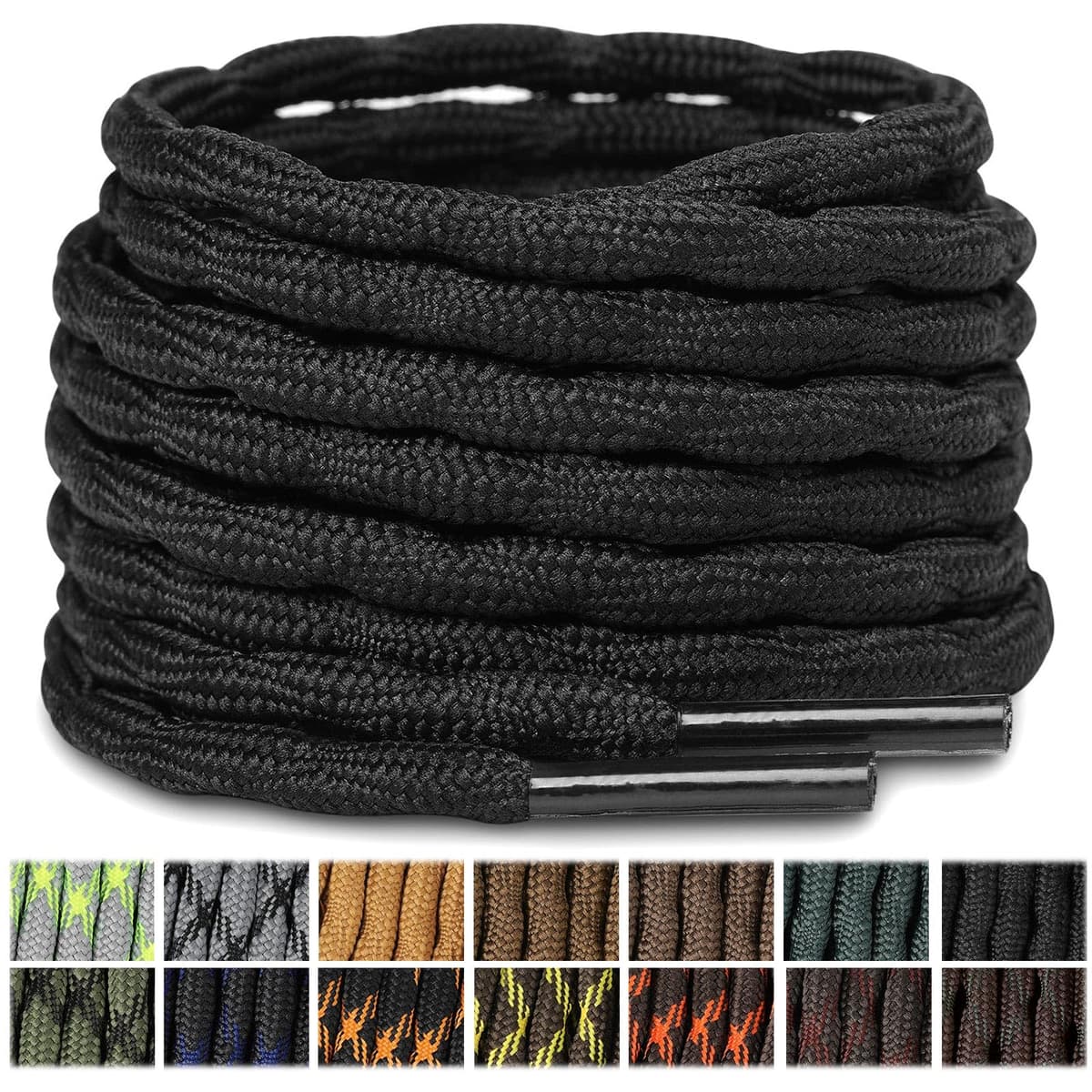 Stepace 2 Pares Cordones Redondos 4,5mm para Botas de Senderismo, Montaña y Trabajo, Cordones de Nylon Resistentes para Trekking — view 23