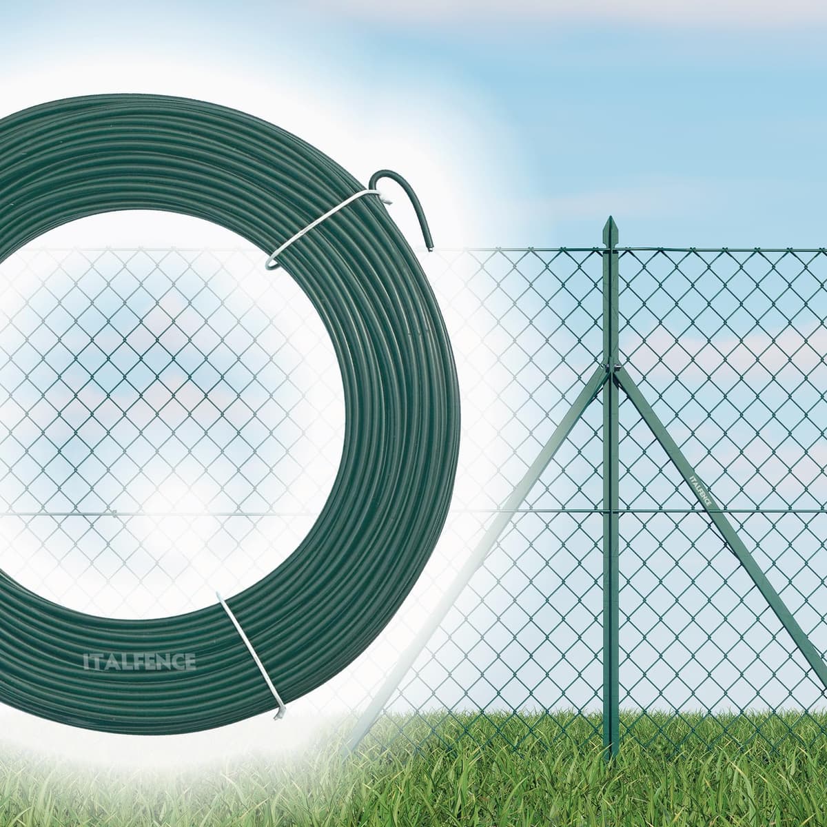 Alambre de hierro plastificado verde para cercados, 100 metros (Disponibles varios diámetros) [Ø2,30mm]