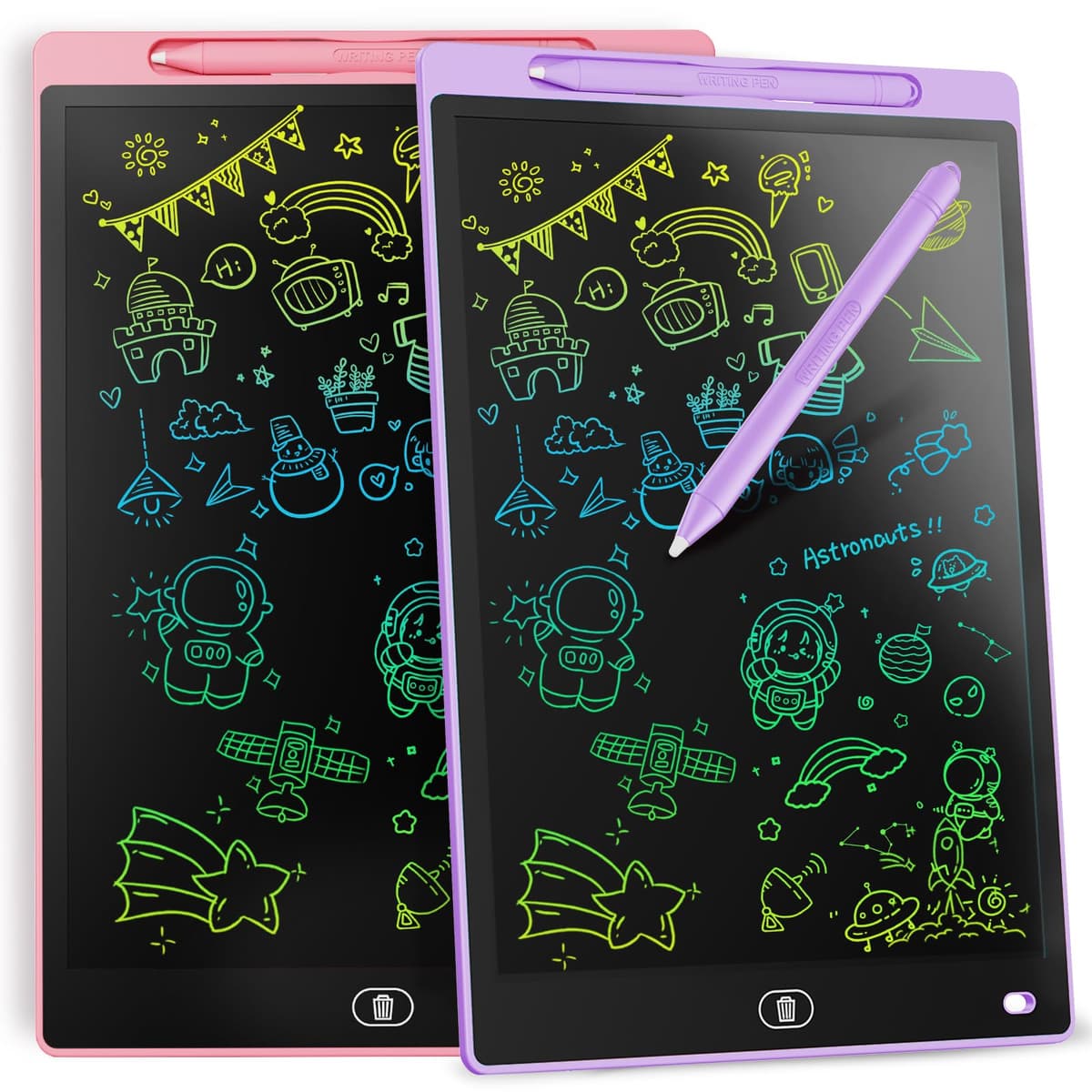 Genialba Tableta de Escritura LCD de Colores de 8,5, Tablero de Dibujo Electrónico - Tablero de Grafiti con Pizarra de Dibujo Borrable Portátil, Regalo para Niños (Rosa) — view 8